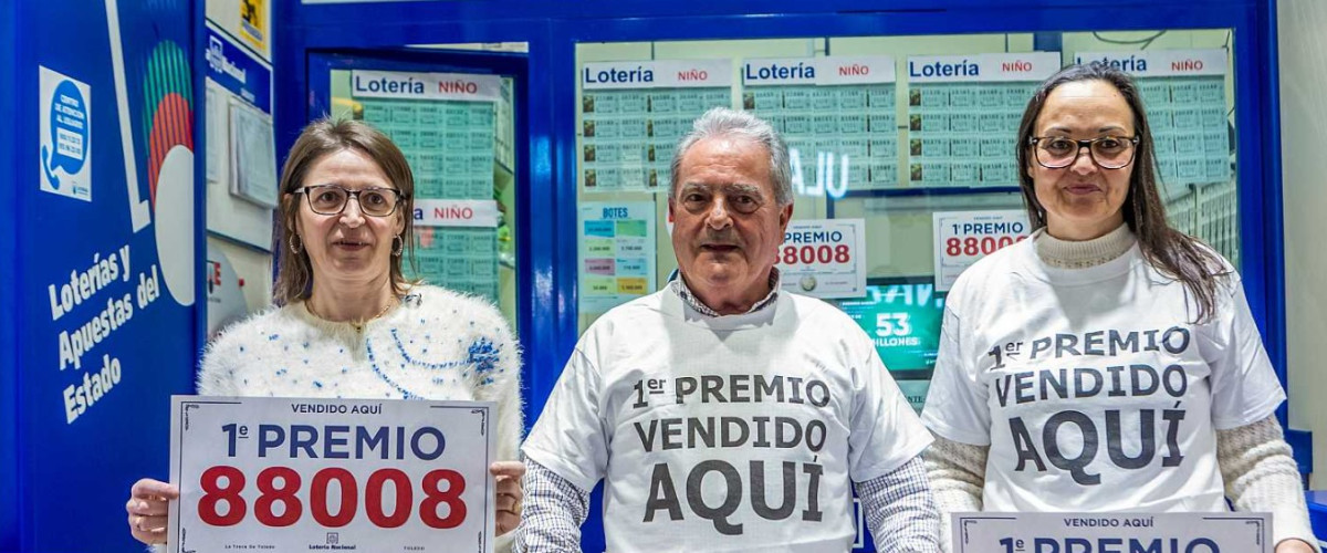 Primo premio alla Lotteria di Natale spagnola al numero 88008, si vince in tante città